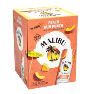 Malibu Cocktail Peach Rum 4can
